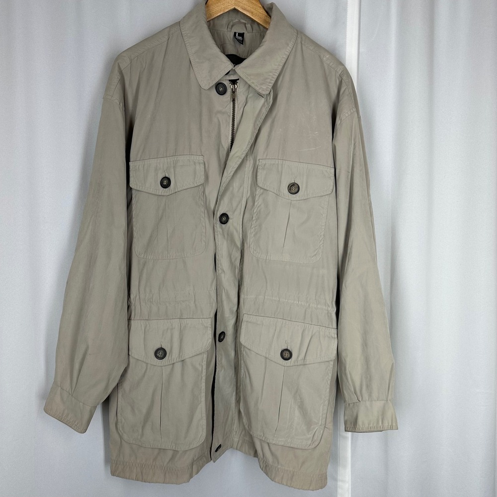 North Bay Special Project Men's Khaki Utility Field Jacket Coat Size L READ